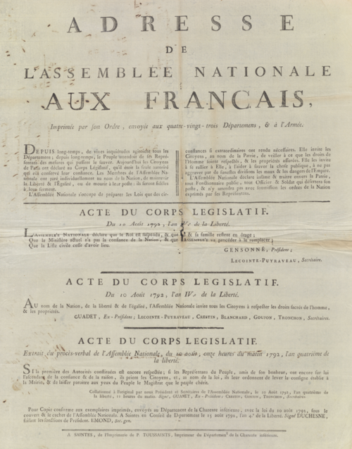 Adresse de lassemblee nationale aux francais
